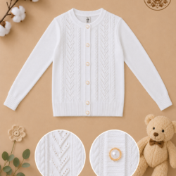 Cardigan alb elegant pentru fete