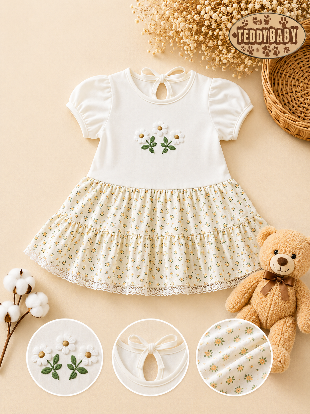 Rochie elegantă pentru fetițe cu broderie florală